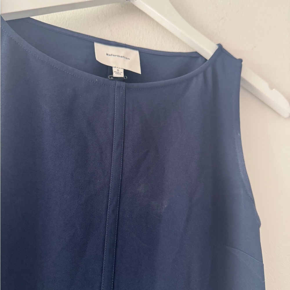 REFORMATION Cyra Navy Drop Waist Maxi Dress - Picture 6 of 7